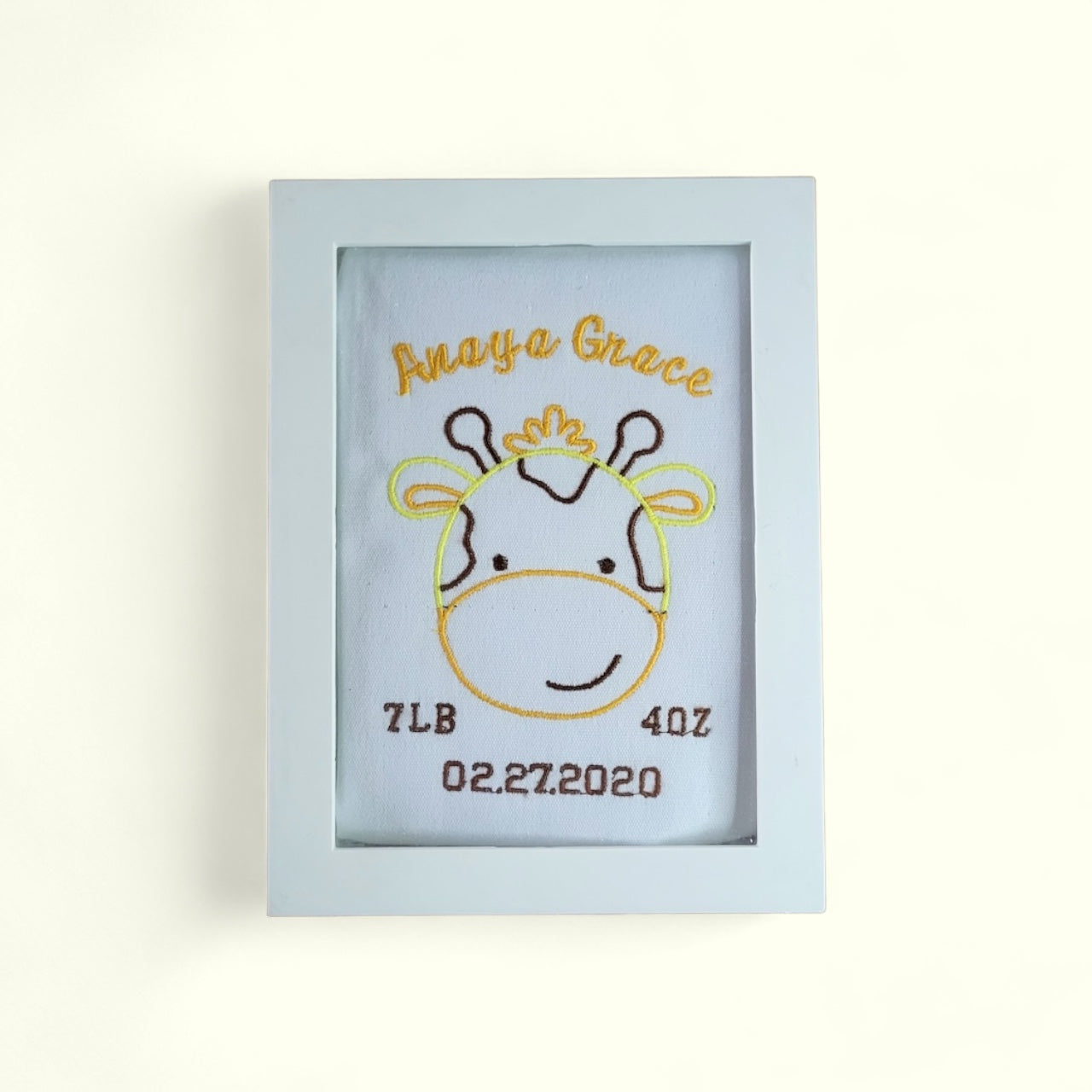 Personalized Baby Giraffe Birth Announcement Folded Book Art - outlet Baby Gift