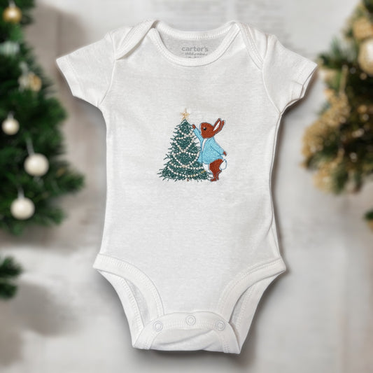 Embroidered Peter Rabbit Christmas Onesie