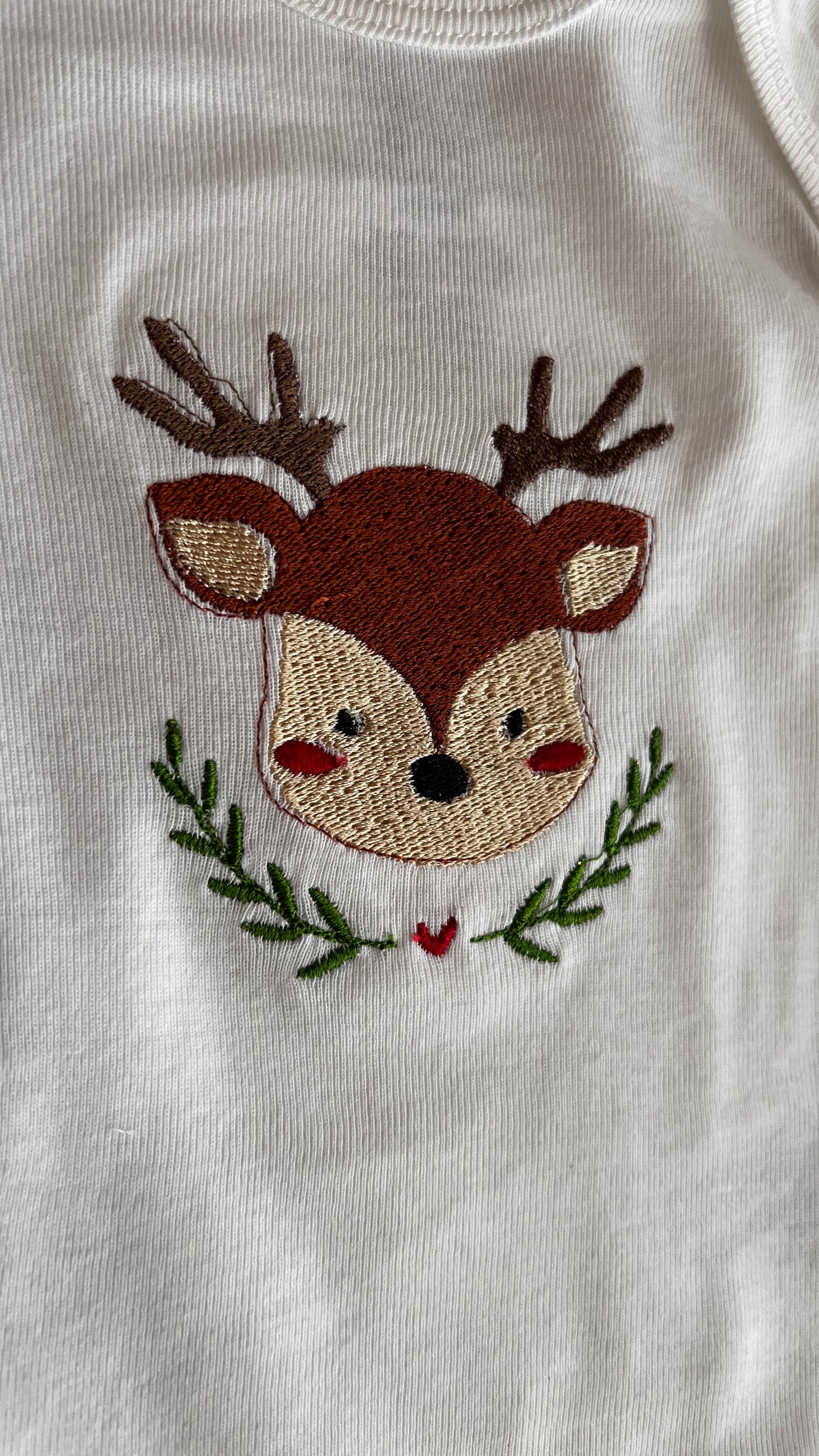 Embroidered Baby Boy Christmas Reindeer Onesie - Personalized Bodysuit - Christmas Baby Outfit - Baby Holiday Outfit - Christmas Bodysuit